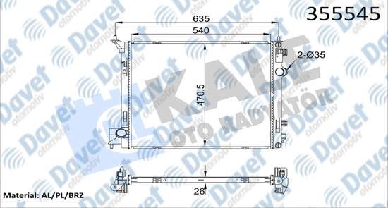 16-3143B Su Radyatoru Brazing Nissan Qashqai (J11) 1.6 Dci M-T Ac+/- 2014-